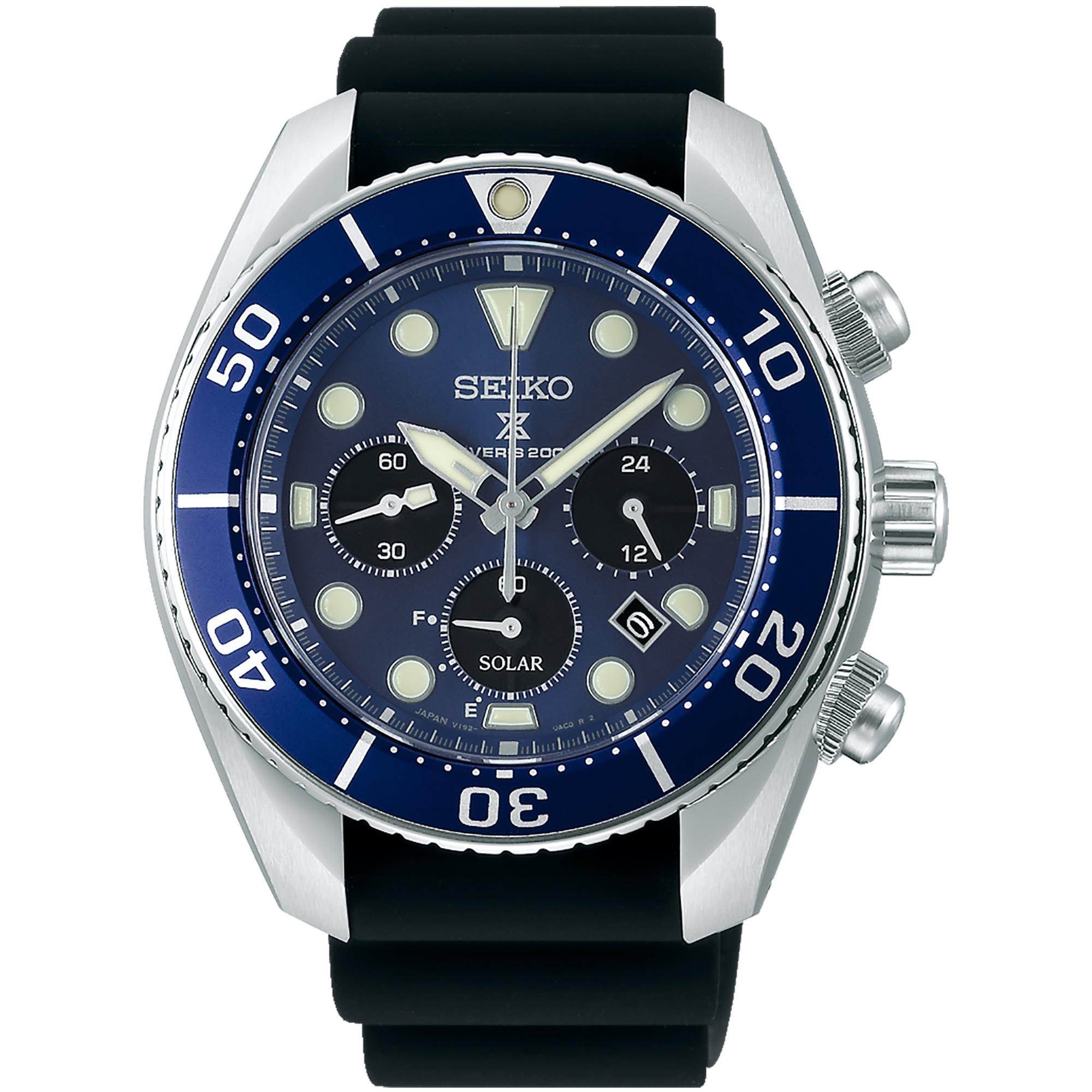 Cronografo Prospex Diver's Solare Silicone Uomo Blu - SEIKO