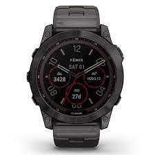 fēnix&reg; 7X &ndash; Sapphire Solar Titanium Carbon Grey DLC con bracciale Vented Titanium - GARMIN