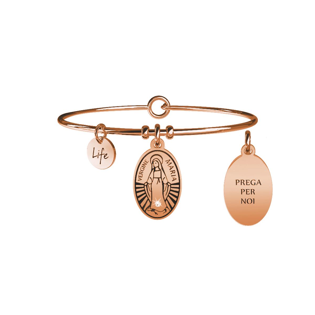 Bracciale Spirituality Maria Vergine Acciaio Oro Rosa Donna 731061 - KIDULT