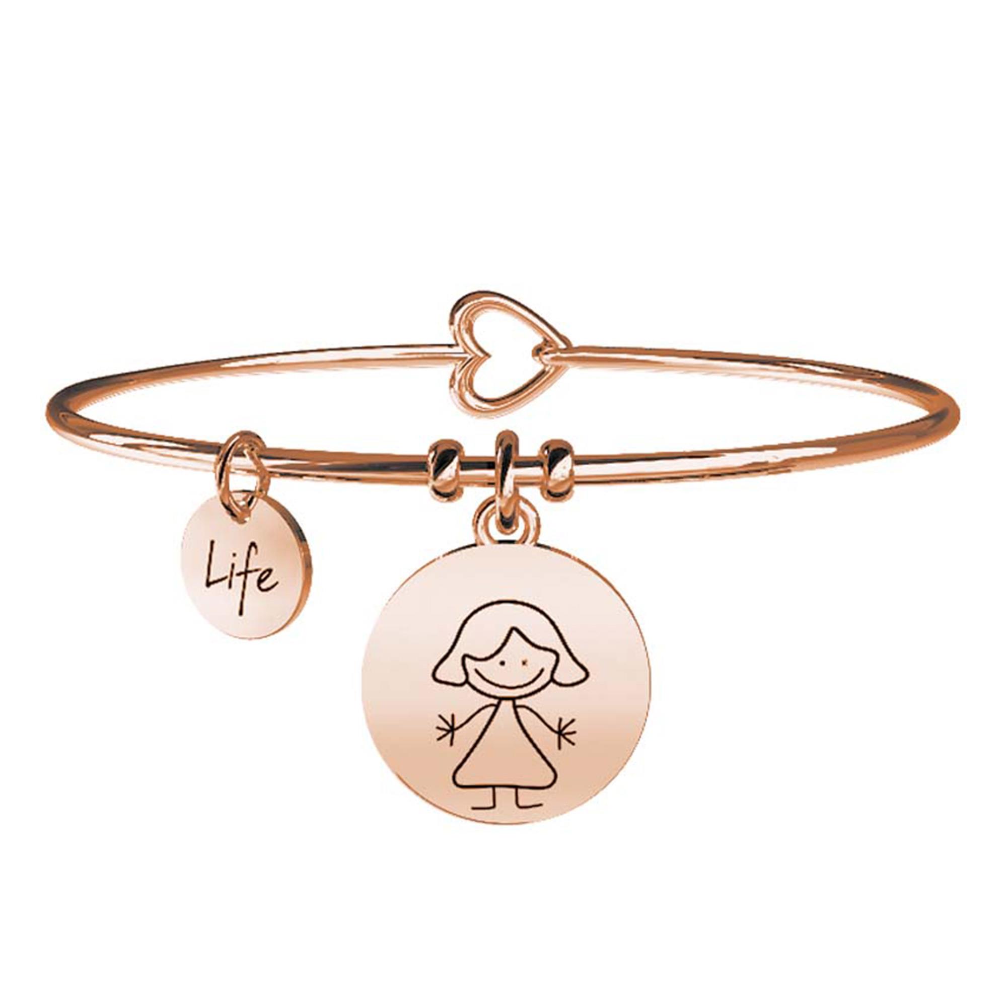 Bracciale Home is where Mum is Family Acciaio Oro Rosa Donna 731017 - KIDULT