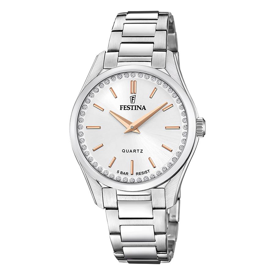 OROLOGIO FESTINA MADEMOISELLE F20583/1 GRIS PLATA BRACCIALE IN ACCIAIO, DONNA - FESTINA