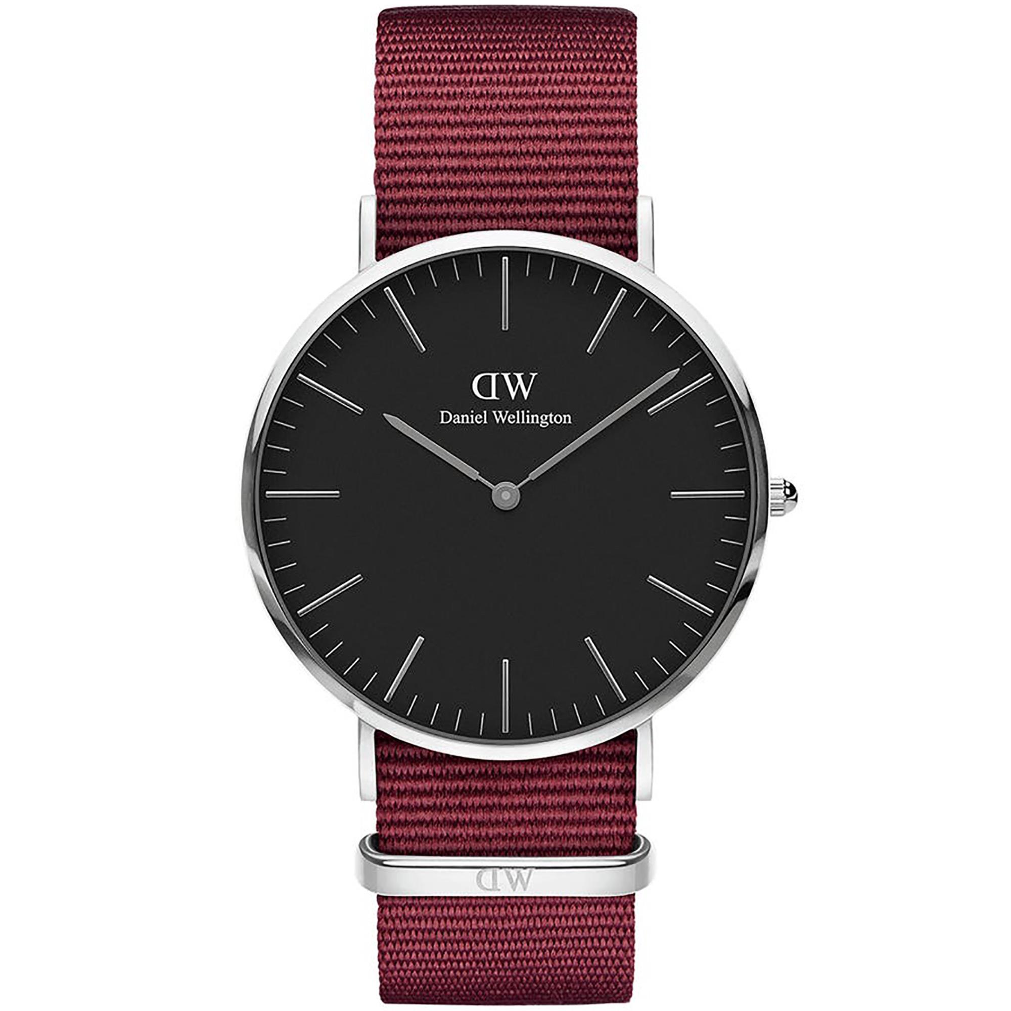 Orologio Classic Roselyn 40mm Nero Acciaio Tessuto Rosso DW00100270 - DANIEL WELLINGTON