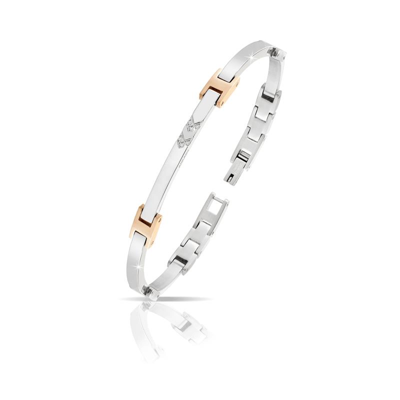 Bracciale in Acciaio con Diamanti ct. 0,06  - ARKANO