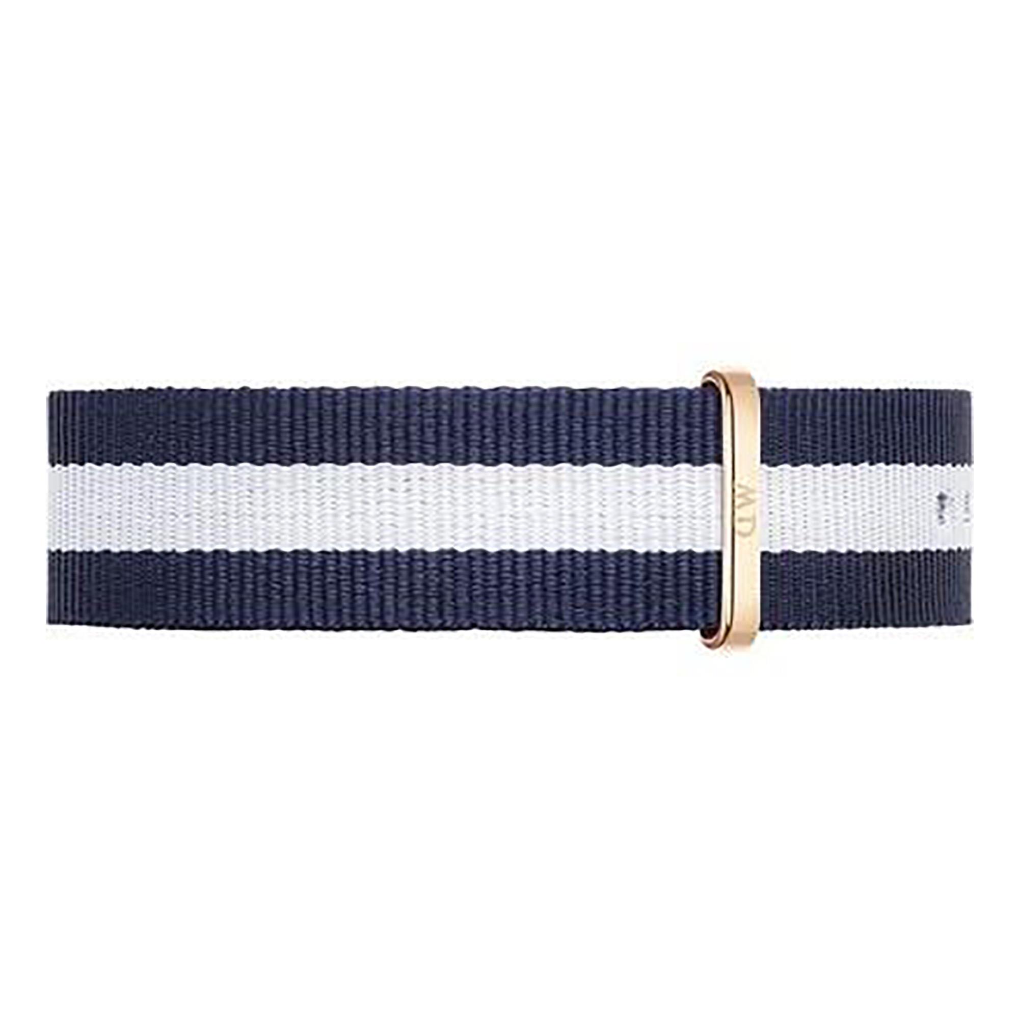 Cinturino Classic Glasgow Nato Blu Bianco Oro Rosa DW00200004 0304DW - DANIEL WELLINGTON