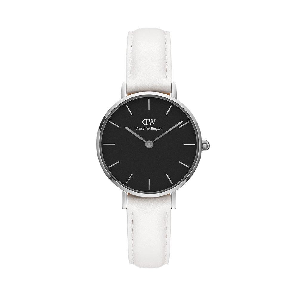 Orologio  Classic Petite Bondi Pelle Bianco 28mm Acciaio Argento Nero DW00100286 - DANIEL WELLINGTON