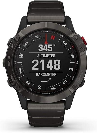 fēnix 6 - Pro Solar Edition Titanium Carbon/DLC con bracciale titanium DLC - GARMIN