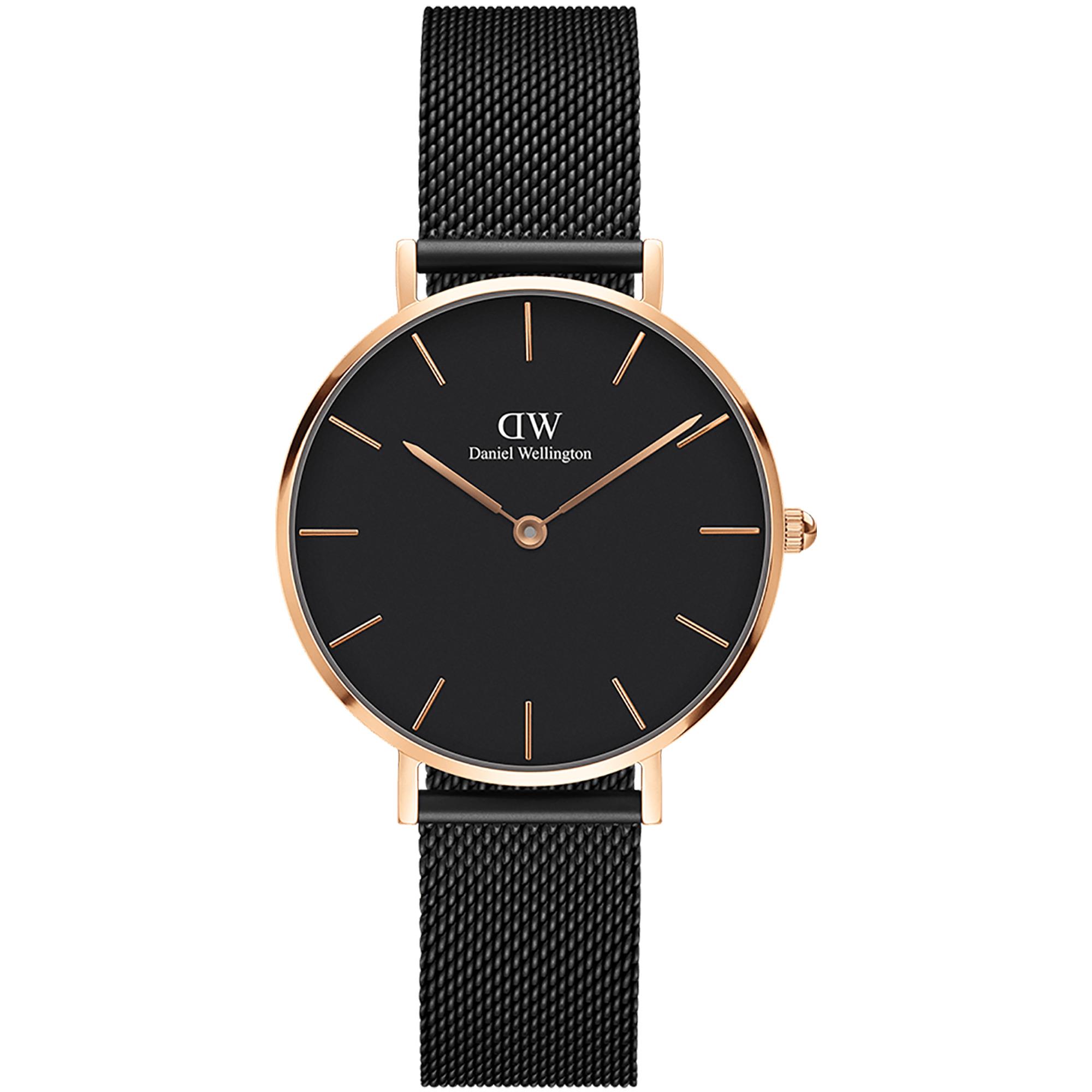 Orologio Classic Petite Ashfield Acciaio Nero Oro Rosa Donna 32mm DW00100201 - DANIEL WELLINGTON