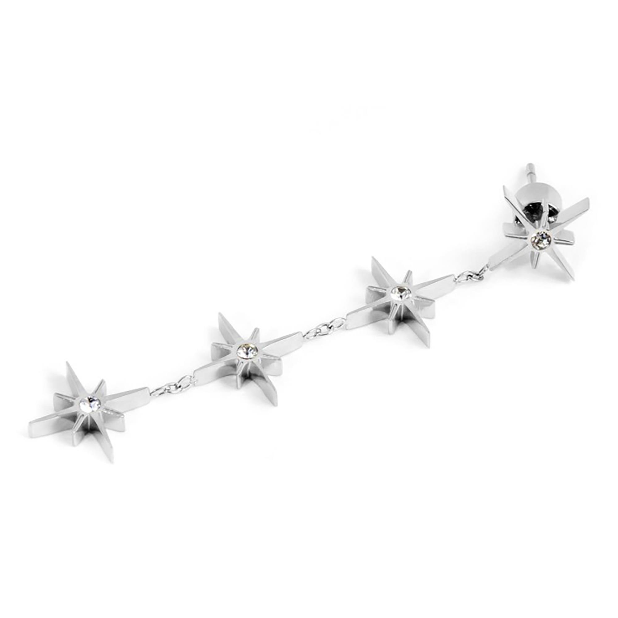 Mono Orecchino 4 Pendenti Rosa Dei Venti Acciaio - MARLÙ