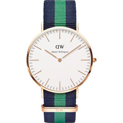 Orologio Classic Warwick Nato Blu Verde Acciaio Oro Rosa 40mm DW00100005 - DANIEL WELLINGTON