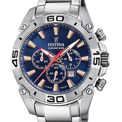 OROLOGIO FESTINA CHRONO BIKE 2021 F20543/4 AZZURO BRACCIALE IN ACCIAIO, UOMO - FESTINA