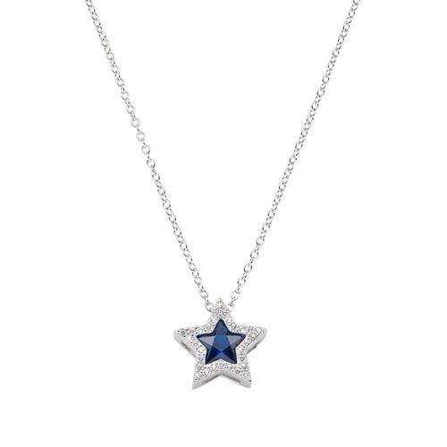 Collana Stella Zirconi Bianchi e Blu. - AMEN