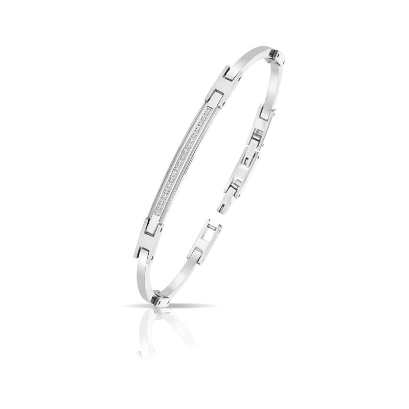 Bracciale in Acciaio con Diamanti ct.0.12  - ARKANO