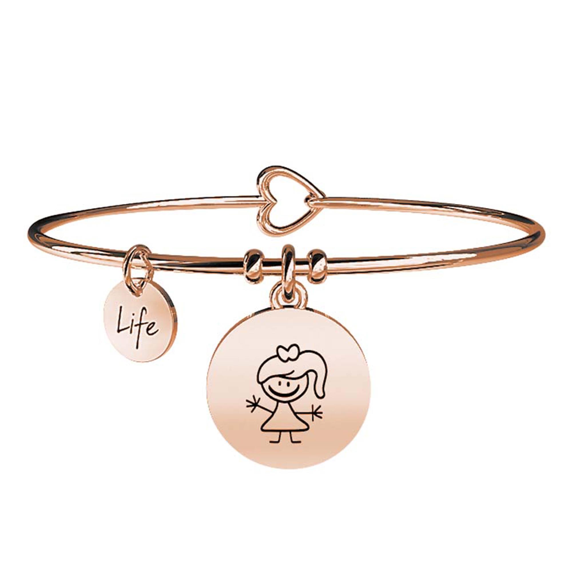 Bracciale Girl Family Acciaio Oro Rosa Donna 731019 - KIDULT
