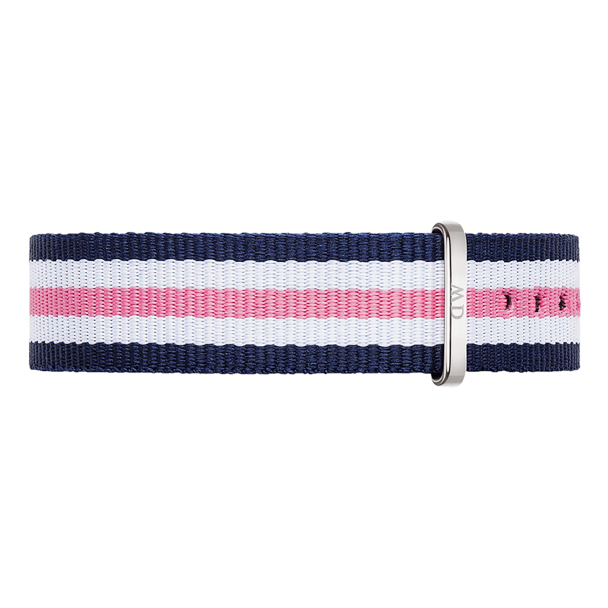 Cinturino Classic Southampton Nato  Blu Rosa Bianco Argento 18mm dw00200034 0805DW - DANIEL WELLINGTON