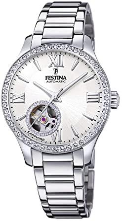 OROLOGIO FESTINA AUTOMATIC F20485/1 ARGENTO BRACCIALE IN ACCIAIO, DONNA - FESTINA
