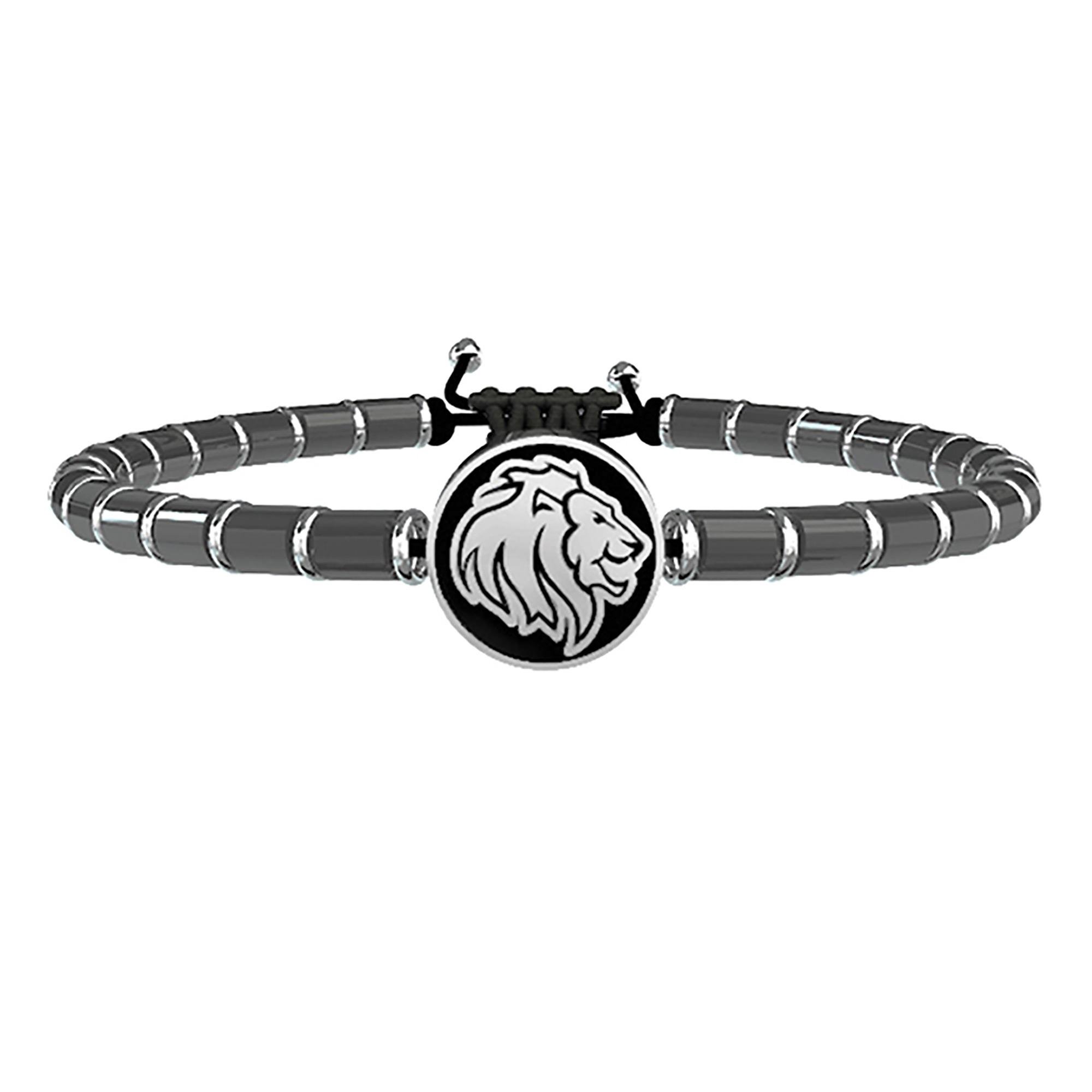 Bracciale Leone Coraggio Animal Planet Ematite Acciaio Uomo 731508 - KIDULT