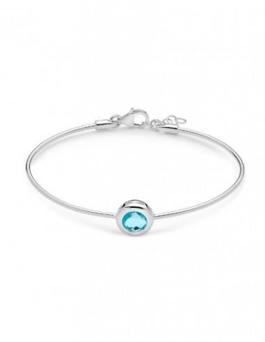 Bracciale Rigido in Argento e Topazio, Miluna. - MILUNA