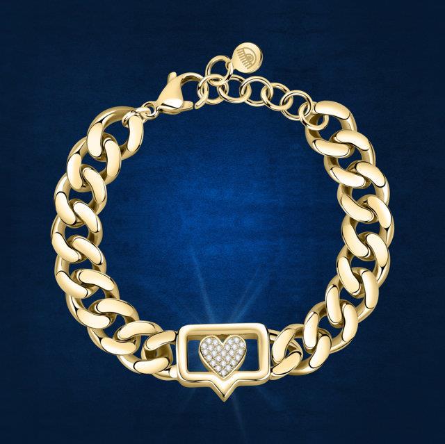 CHAIN BRAC.YG PAVE WH CZ 165+30MM - CHIARA FERRAGNI