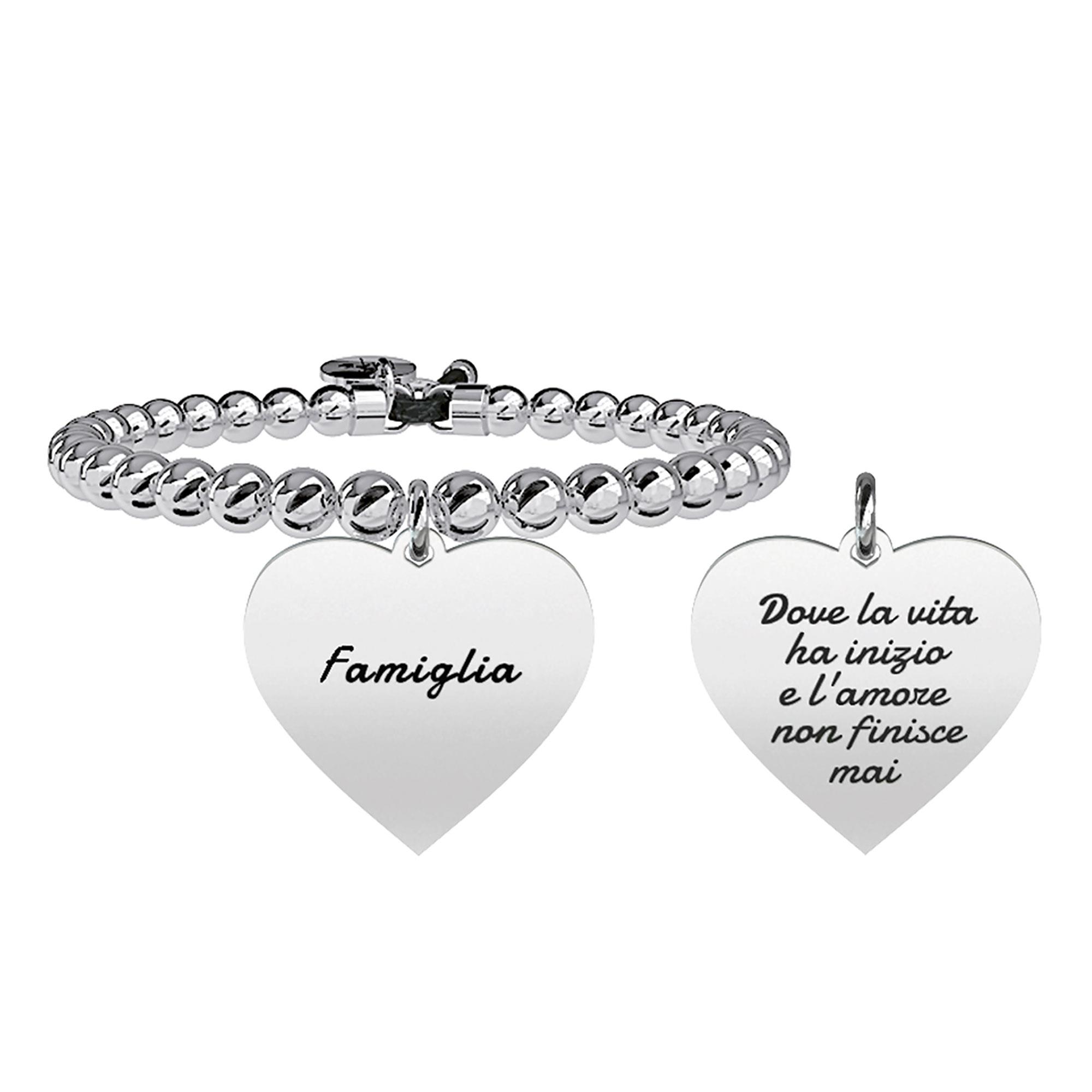Bracciale Cuore Famiglia Family Acciaio Cristallo Donna 731327 - KIDULT