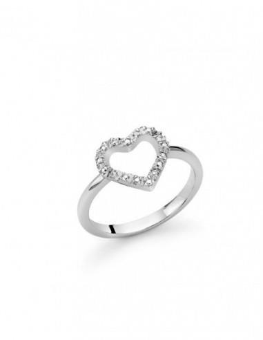 Anello In Argento e Diamanti, Miluna. - MILUNA
