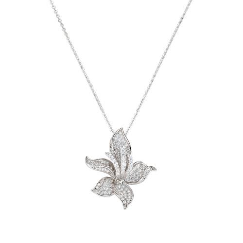 Collana Orchidea Zirconi Bianchi - AMEN