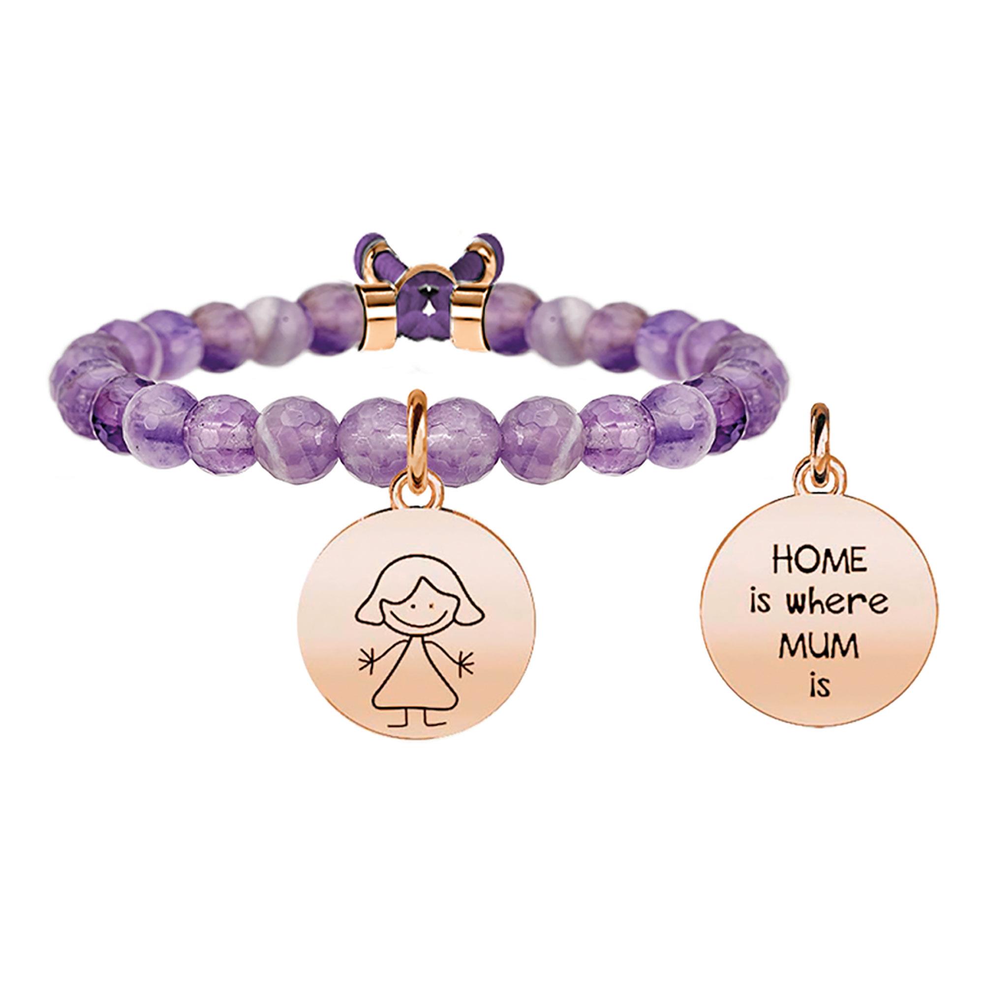 Bracciale Mum Family Ametista Viola Oro Rosa Donna 731130 - KIDULT