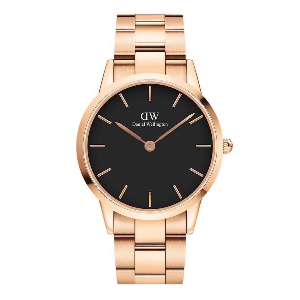 Orologio Iconic Link 40mm RG Black Unisex Oro Rosa Acciaio DW00100344 - DANIEL WELLINGTON