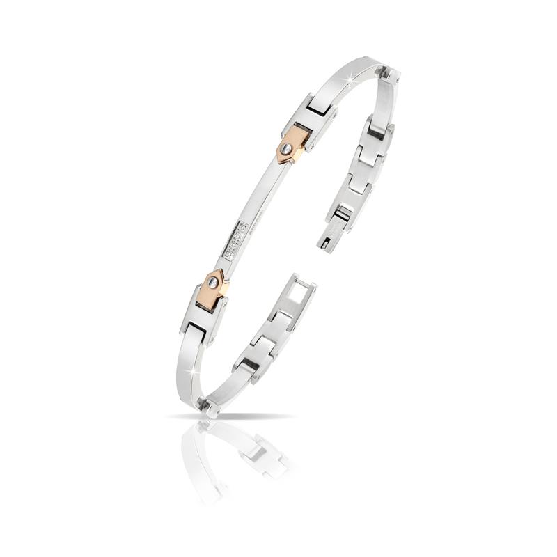 Bracciale in Acciaio con Diamanti  ct. 0,05  - ARKANO