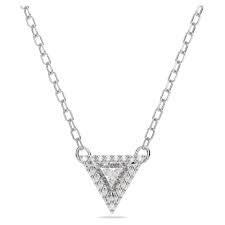 Collana Ortyx Taglio triangolo, Bianca, Placcato rodio - SWAROVSKI