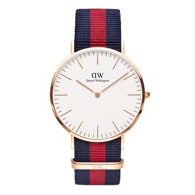 Orologio Classic Oxford Nato Rosso Blu Acciaio Oro Rosa 40mm DW00100001 - DANIEL WELLINGTON