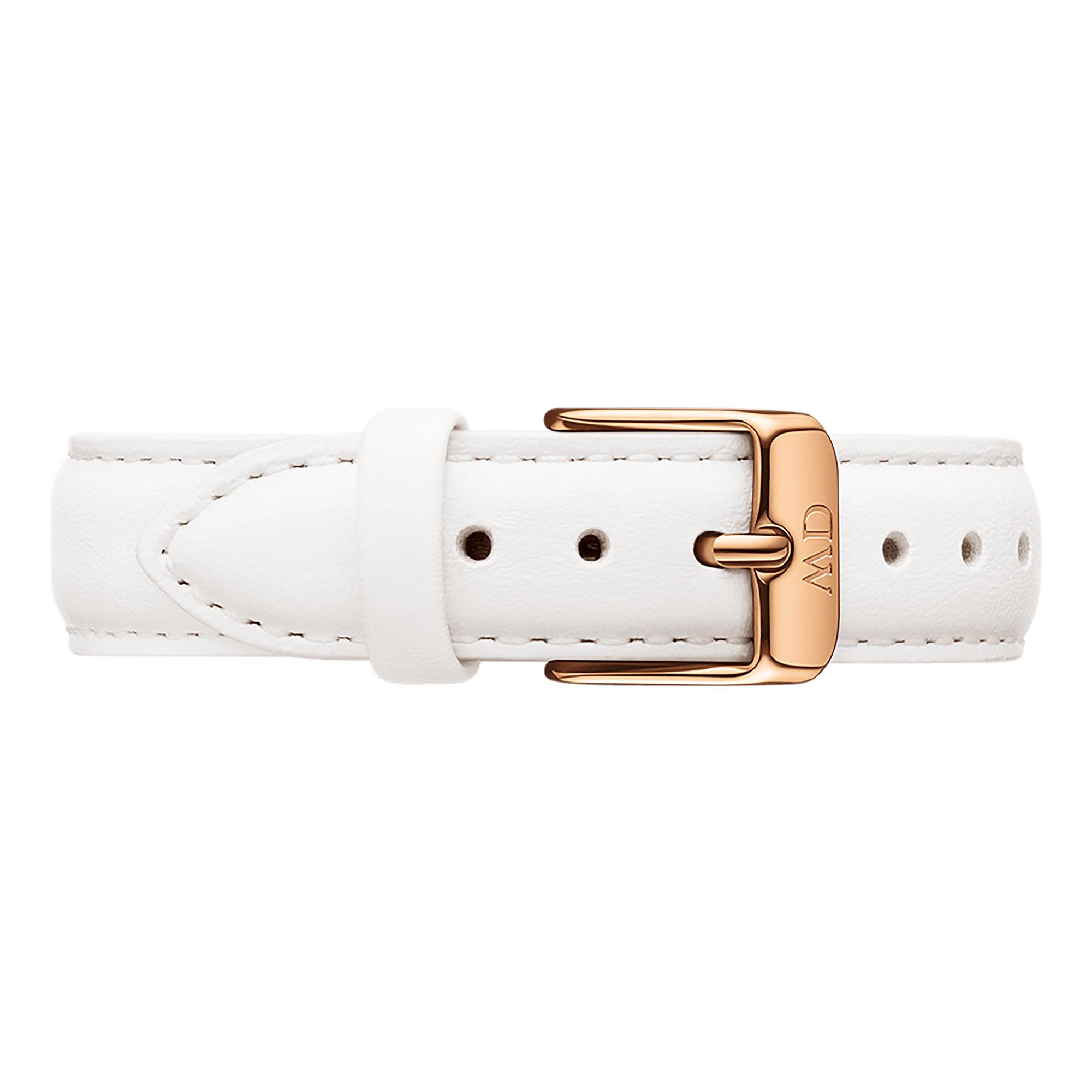 Cinturino Classic Petite Bondi Pelle Bianco Donna Oro Rosa 14mm DW00200161 - DANIEL WELLINGTON