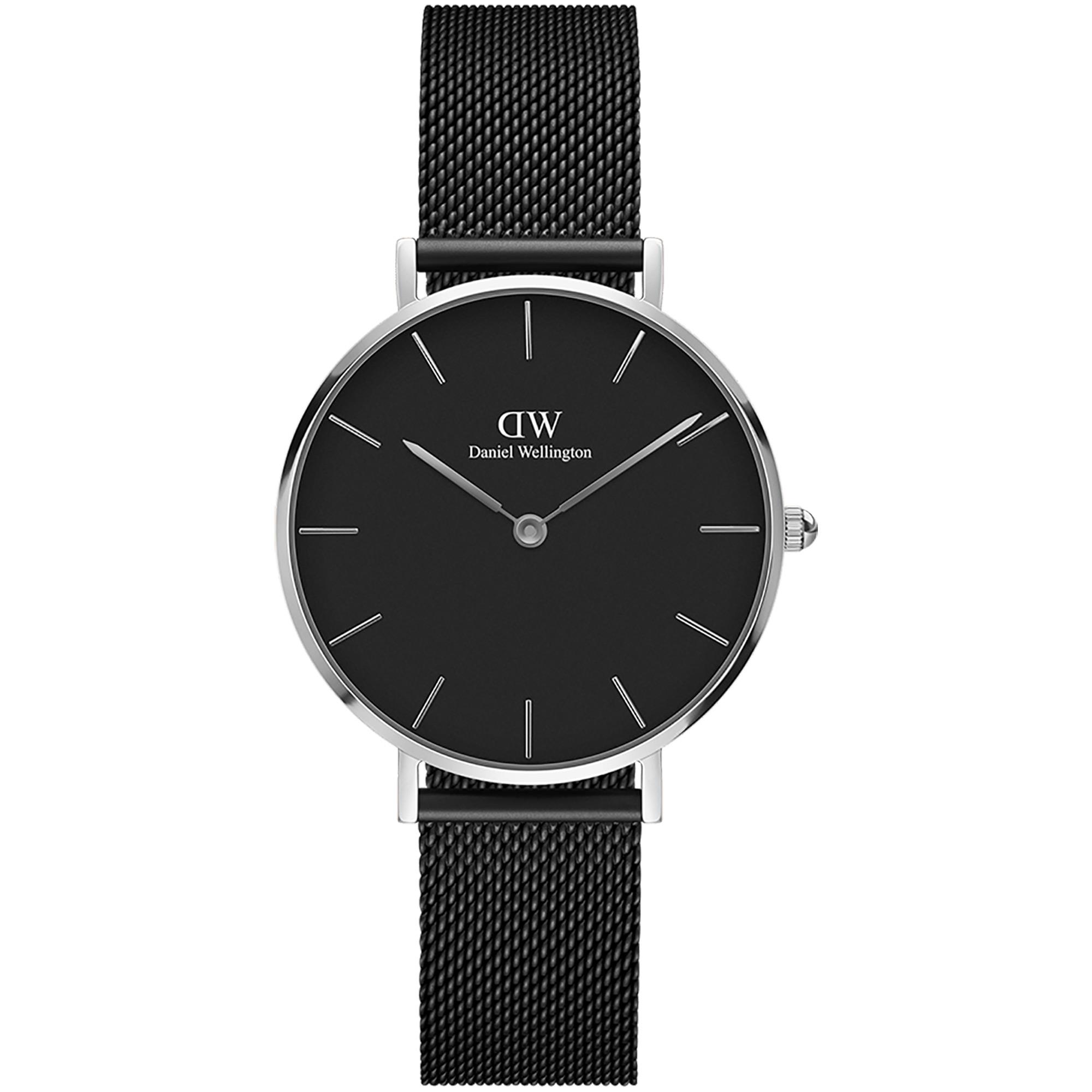 Orologio Classic Petite Ashfield Acciaio Nero  Donna 32mm DW00100202 - DANIEL WELLINGTON