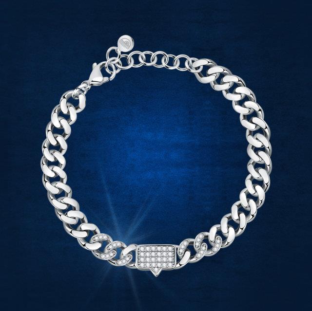 CHAIN BRAC.SIV PAVE WH CZ 160+35MM - CHIARA FERRAGNI