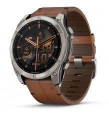 fēnix&reg; 8 - 51 mm, AMOLED Sapphire, Titanio, Carbon Grey DLC & Chestnut (Pelle) - GARMIN