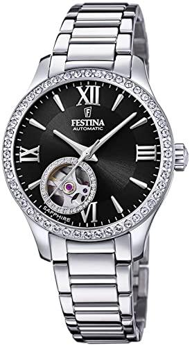 OROLOGIO FESTINA AUTOMATIC F20485/2 NERO BRACCIALE IN ACCIAIO, DONNA - FESTINA