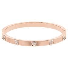 Bracciale rigido Tactic Bianco, Finitura in tono oro rosa - SWAROVSKI