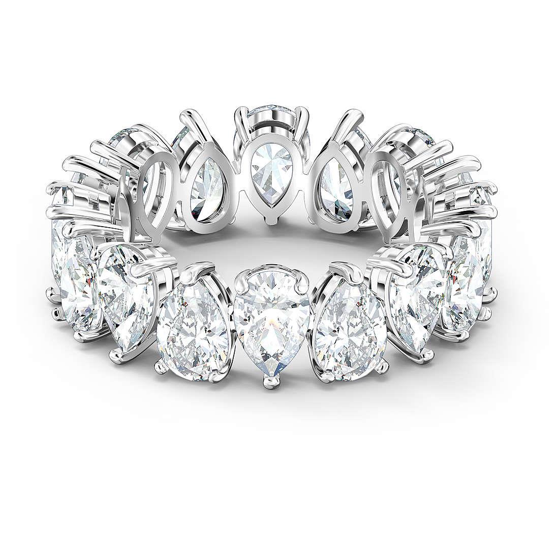 Anello Vittore Swarovski Taglio Pear, Bianco, Placcato rodio - SWAROVSKI