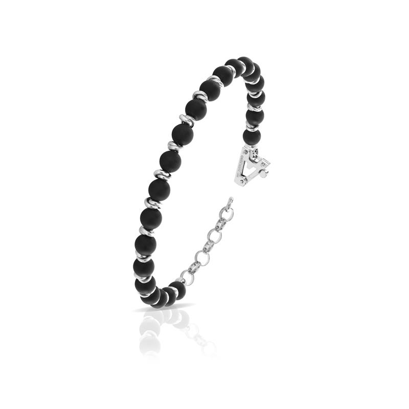 Bracciale in Arg.bianco 925% con onice satinato - ARKANO