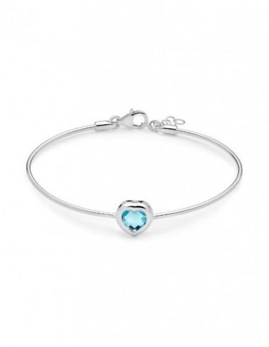 Bracciale Rigido in Argento e Topazio, Miluna. - MILUNA