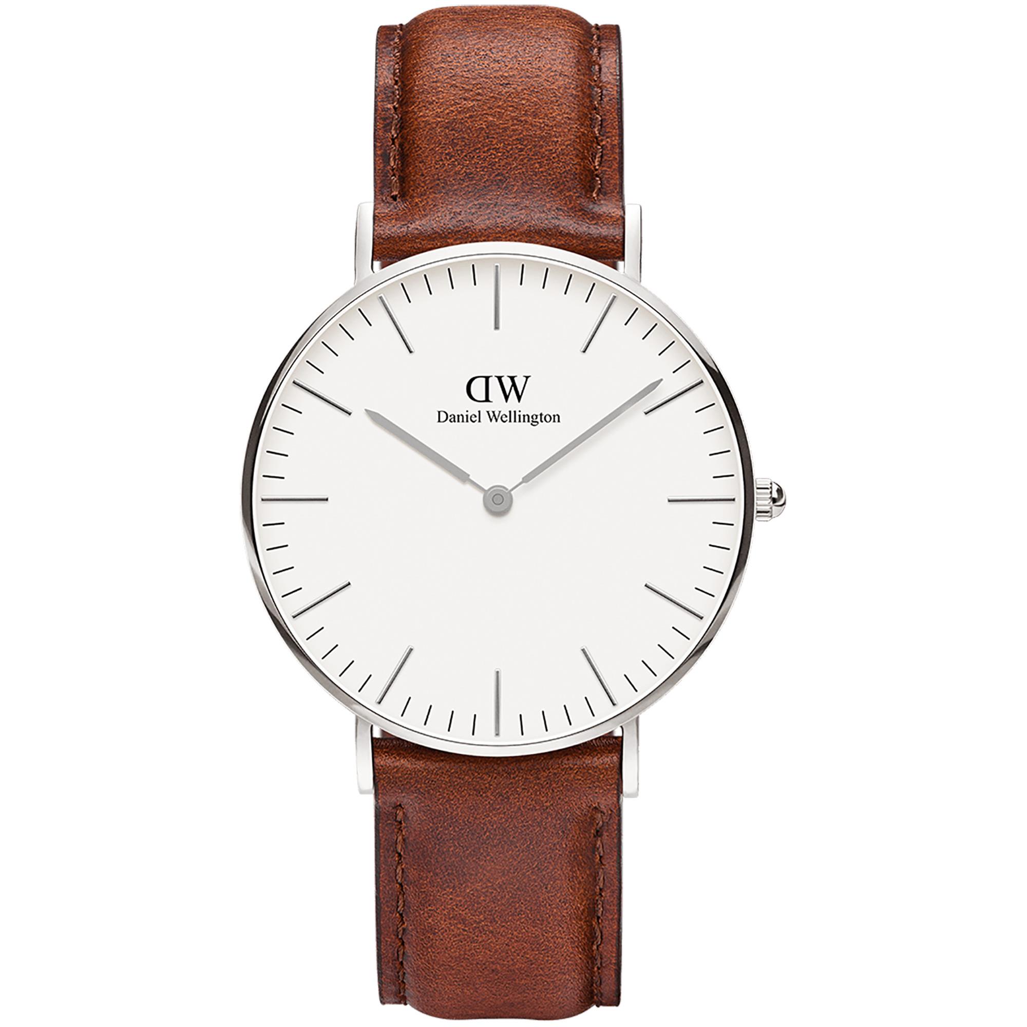 Orologio Classic St Mawes Pelle Marrone Unisex 36mm Bianco DW00100052 - DANIEL WELLINGTON