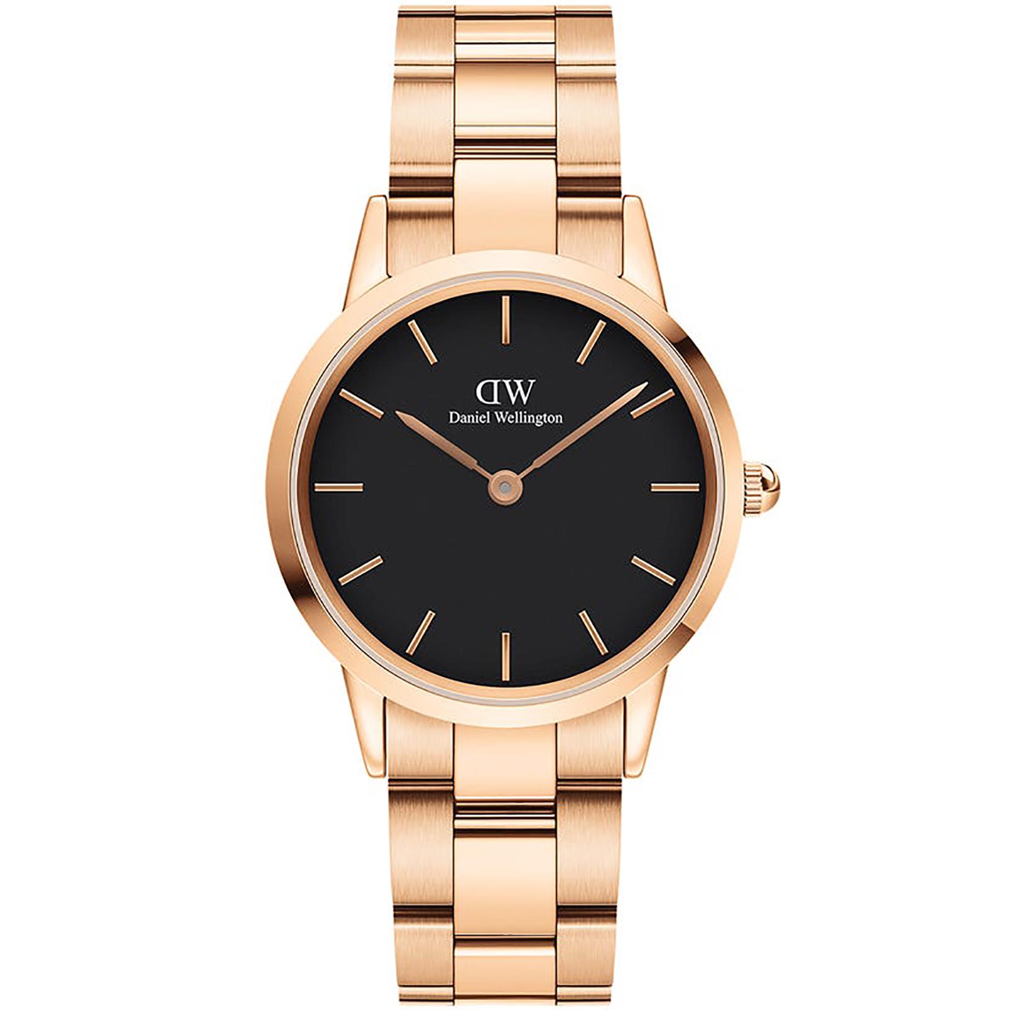 Orologio Iconic Link 32mm Nero Oro Rosa Donna DW00100212 - DANIEL WELLINGTON