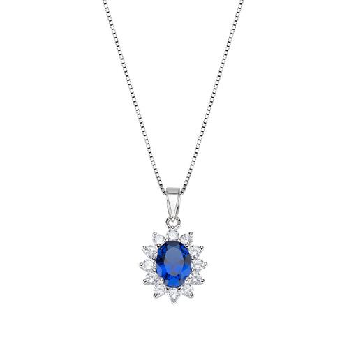 Collana Royal Lady Zircone Blu. - AMEN