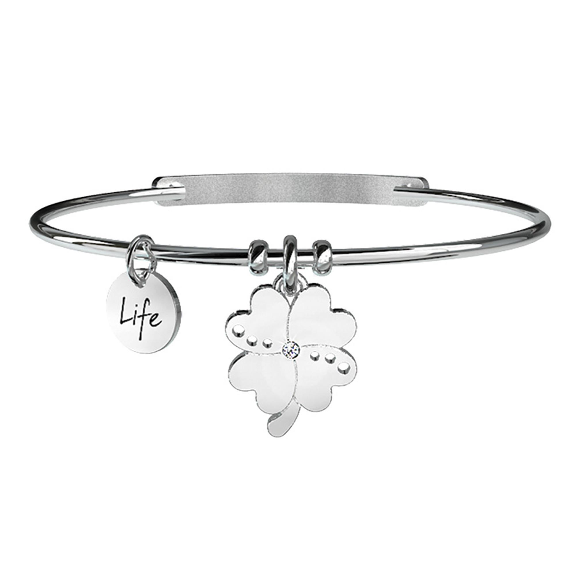 Bracciale Quadrifoglio Fortuna Nature Acciaio Donna 231661 - KIDULT