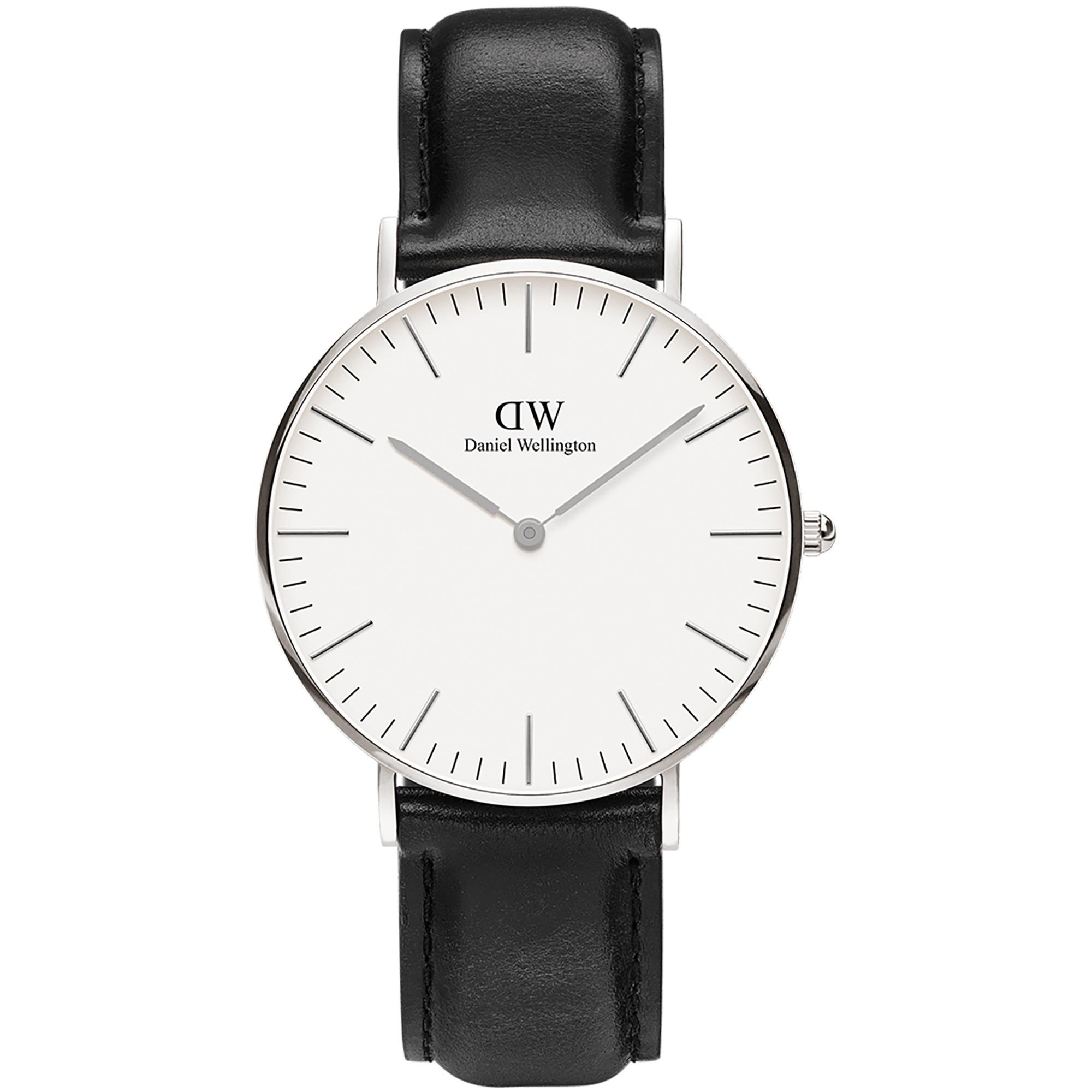 Orologio Classic Pelle Nero Unisex Sheffileld 36mm Bianco DW00100053 - DANIEL WELLINGTON