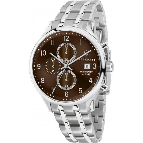 OROLOGIO MASERATI GENTLEMAN 43mm CHR BROWN DIAL SS BR - MASERATI