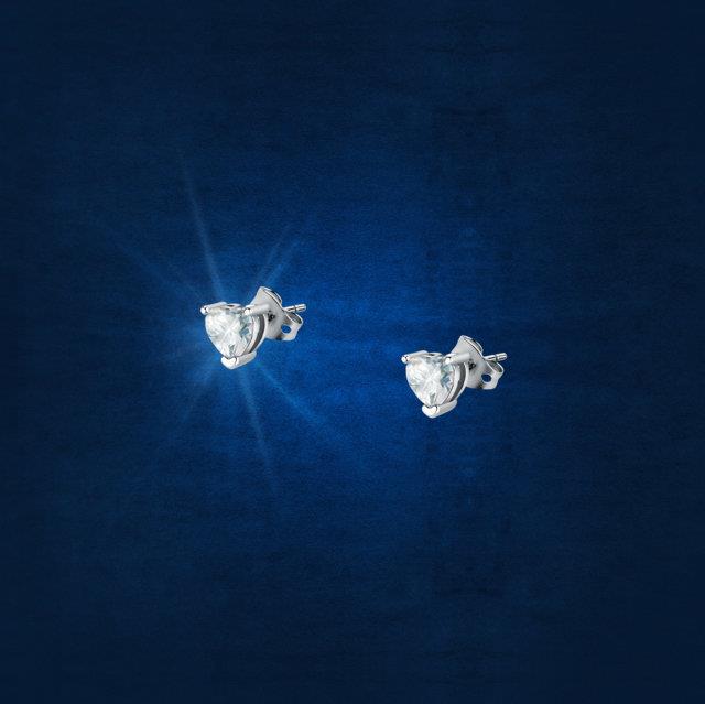 FIRST LOVE EARRINGS SIV+WH CZ 6MM - CHIARA FERRAGNI