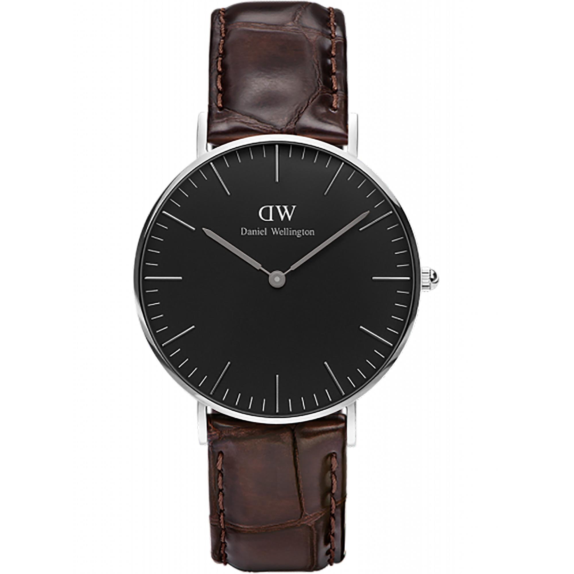 Orologio Classic Black York 36mm Pelle Marrone Unisex 36mm Nero DW00100146 - DANIEL WELLINGTON